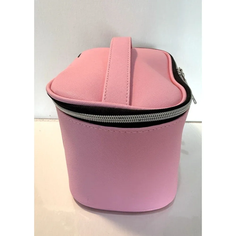 Marc Tetro Black Cat Cosmetic Makeup Bag Pink Retro Travel Zippered Kitten